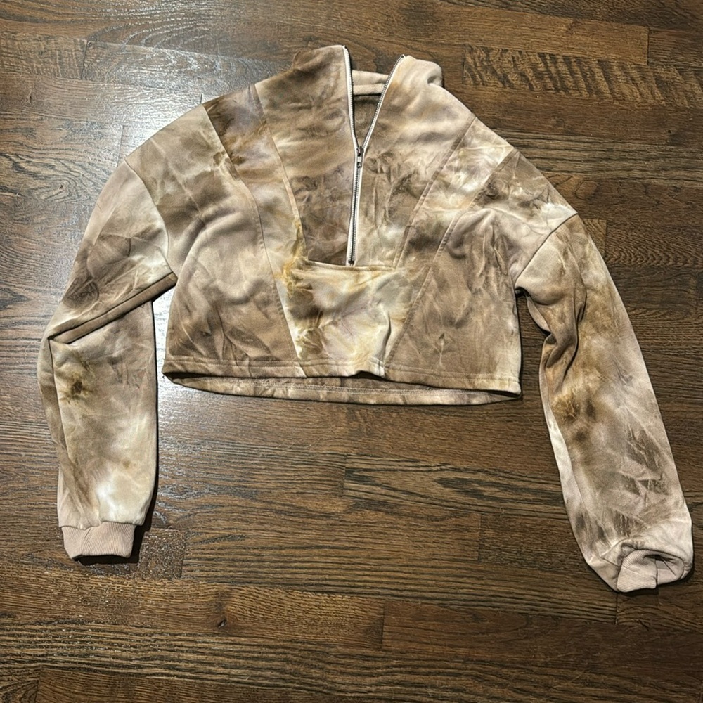 Tie Dye Half Zip Crop Hoodie 💫